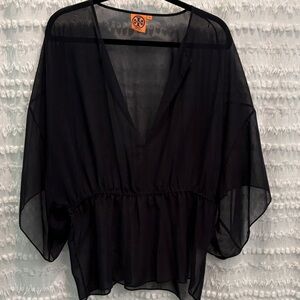 Tory Burch Elegant Black Sheer Blouse